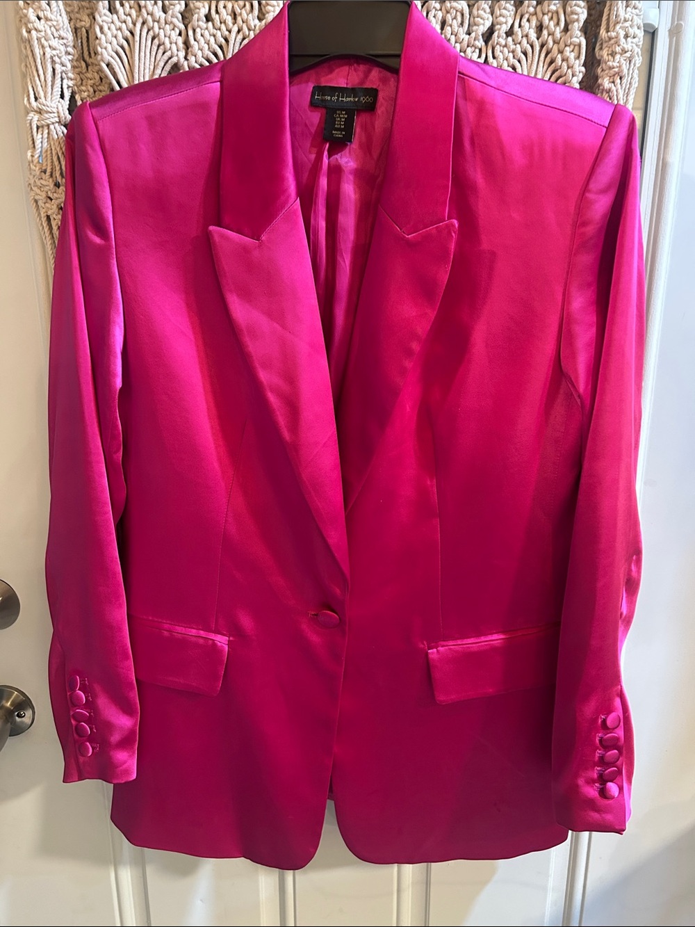House of Harlow 1960 Fuchsia Satin Blazer